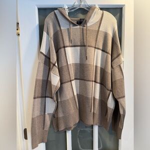 RACHEL Rachel Roy Men's Plaid Sweater - Brown and Cream